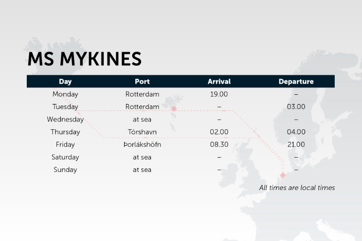 Mykines schedule.